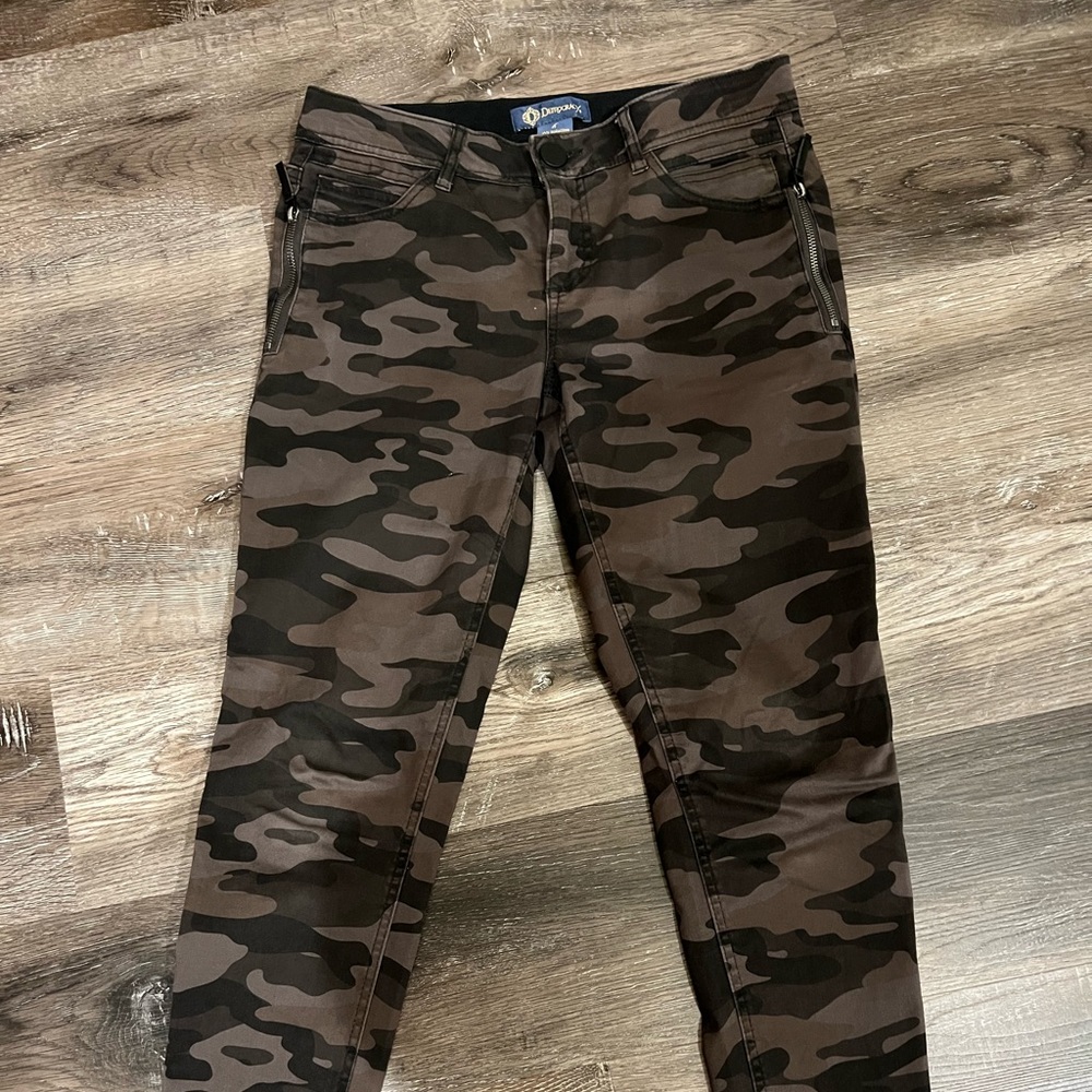 Democracy Camouflage Skinny Pants - Brown and Black